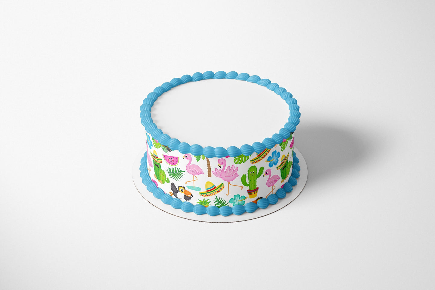 TROPICAL BEACH PARTY Edible Image Edible Paper Tropical party Flamingo cake topper beach party cactus party cactus cake Succulent