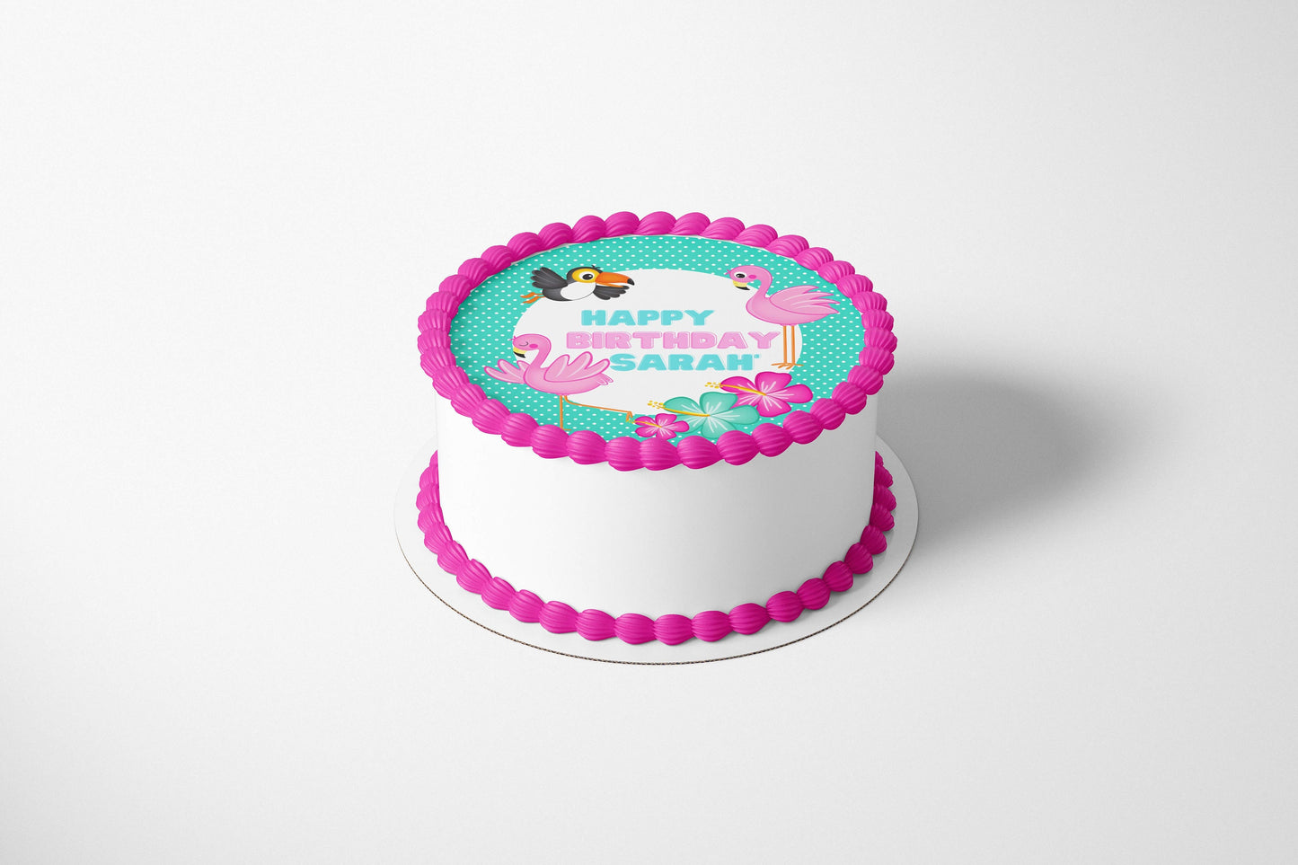 TROPICAL BEACH PARTY Edible Image Edible Paper Tropical party Flamingo cake topper beach party cactus party cactus cake Succulent
