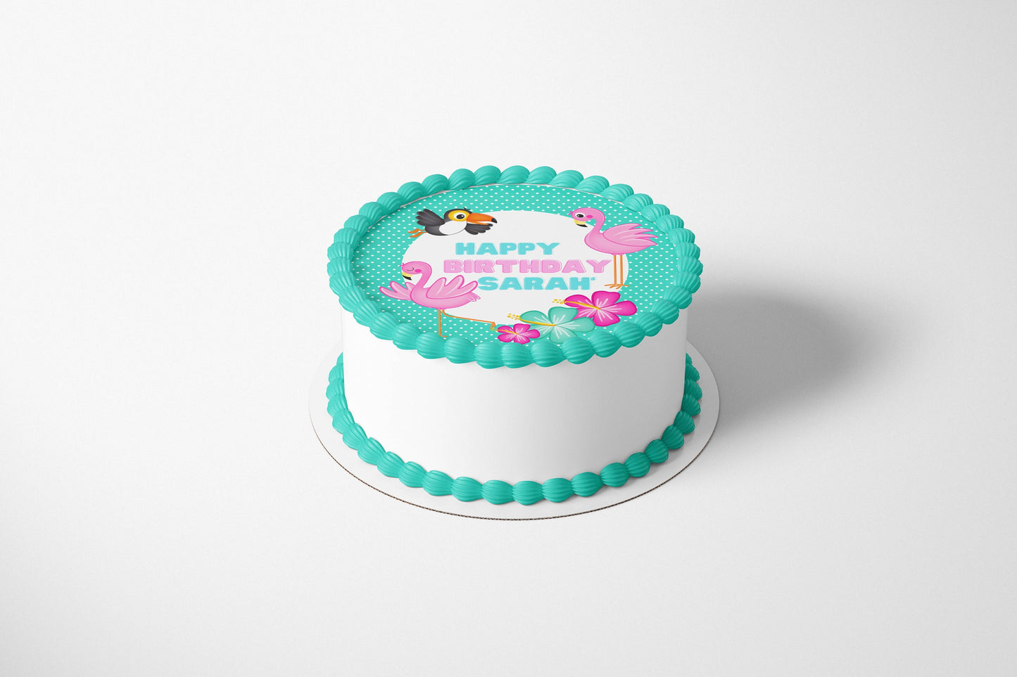 TROPICAL BEACH PARTY Edible Image Edible Paper Tropical party Flamingo cake topper beach party cactus party cactus cake Succulent
