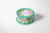 TROPICAL BEACH PARTY Edible Image Edible Paper Tropical party Flamingo cake topper beach party cactus party cactus cake Succulent