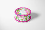 TROPICAL BEACH PARTY Edible Image Edible Paper Tropical party Flamingo cake topper beach party cactus party cactus cake Succulent