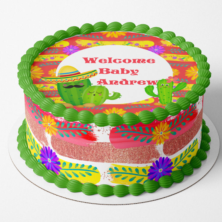 FIESTA PARTY CAKE Fiesta Flowers Edible Cake Wrap Edible Paper Donkey piñata Mexican Papel Picado Cinco de Mayo Day of the dead Decoration