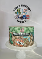 Minecraft Cake Topper Edible Image Mindcraft Birthday Party