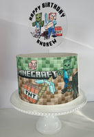 Minecraft Cake Topper Edible Image Mindcraft Birthday Party