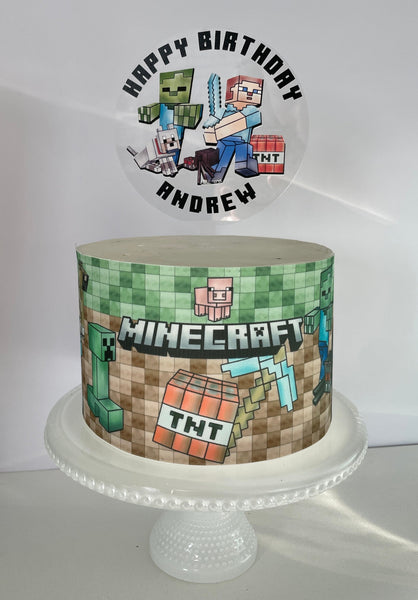 Minecraft Cake Topper Edible Image Mindcraft Birthday Party