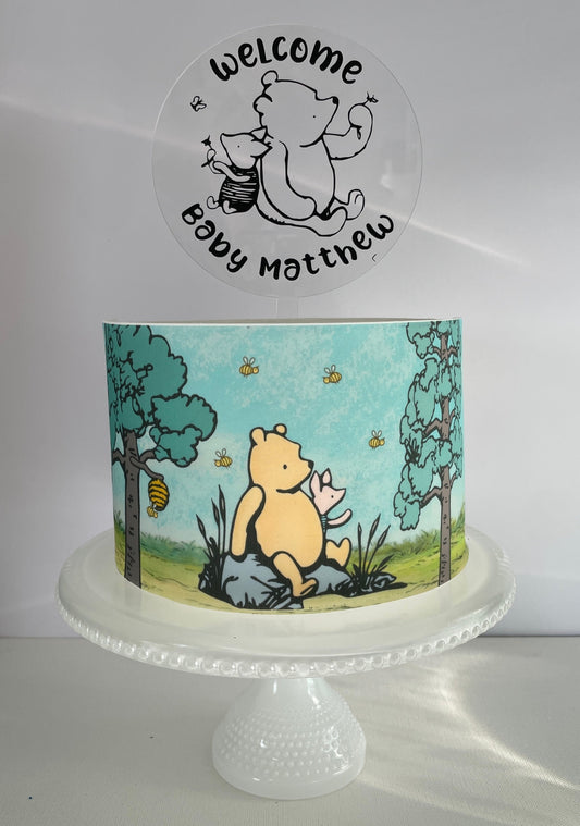 Pooh Bear Cake Wraps | Edible Images for Tiered Baby Shower Cakes