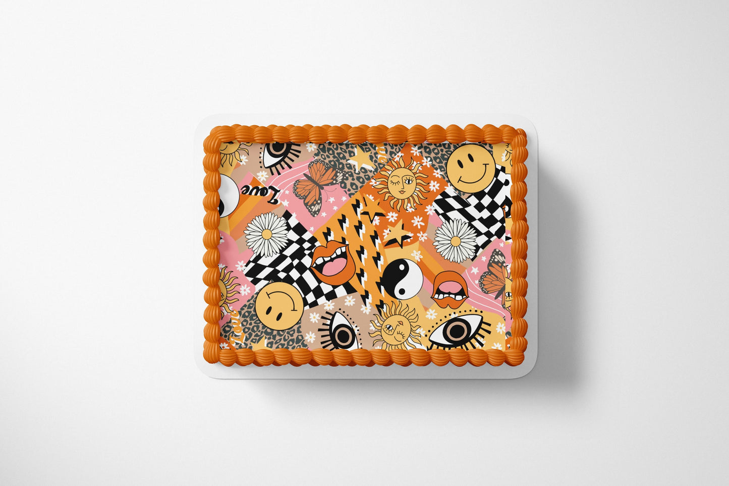 RETRO BIRTHDAY EDIBLE Image Retro party Good vibes party