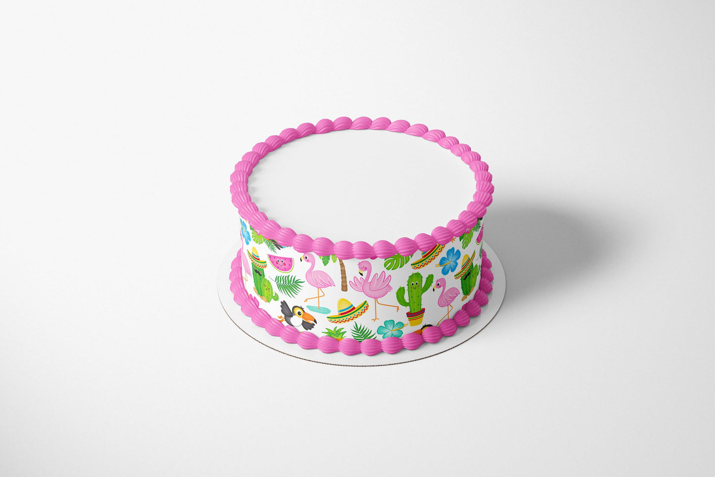 TROPICAL BEACH PARTY Edible Image Edible Paper Tropical party Flamingo cake topper beach party cactus party cactus cake Succulent