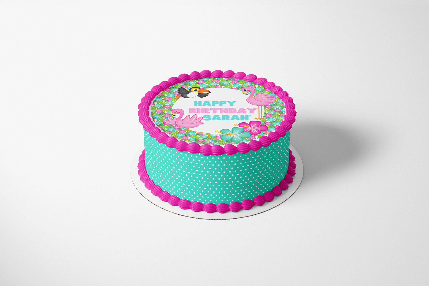 TROPICAL BEACH PARTY Edible Image Edible Paper Tropical party Flamingo cake topper beach party cactus party cactus cake Succulent