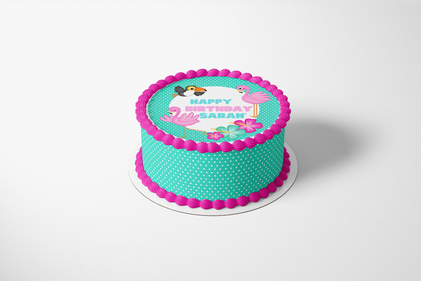 TROPICAL BEACH PARTY Edible Image Edible Paper Tropical party Flamingo cake topper beach party cactus party cactus cake Succulent