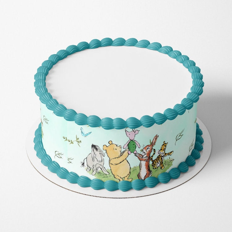 Pooh Bear Cake Photo Print | Custom Edible Decoration | Girl Shower