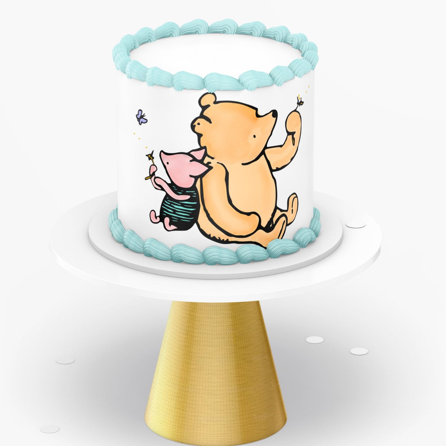 Pooh Bear Baby Shower Cake Wraps | Edible Border Decoration