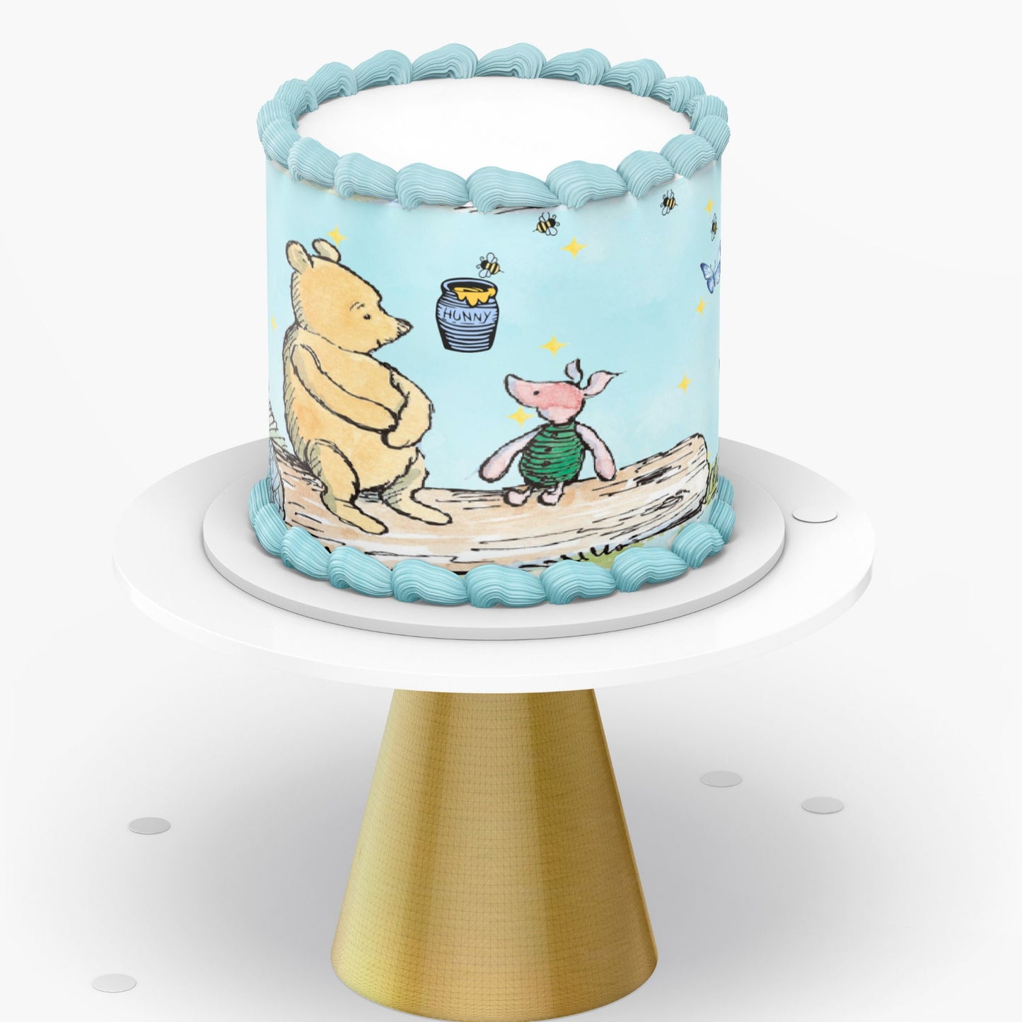Pooh Bear Cake Topper | Personalized Edible Image | Girl Shower