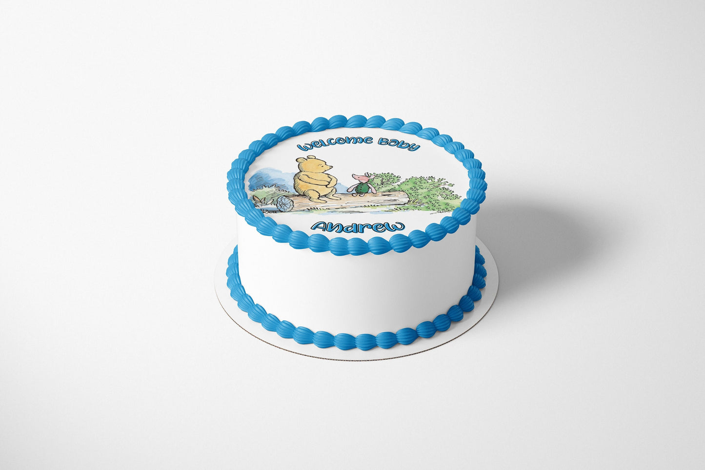 POOH BEAR BABY Shower Cake/Cake Wrap/Icing Sheet/Edible Image/pooh bear cake wrap/pooh bear icing sheet/pooh bear cake topper