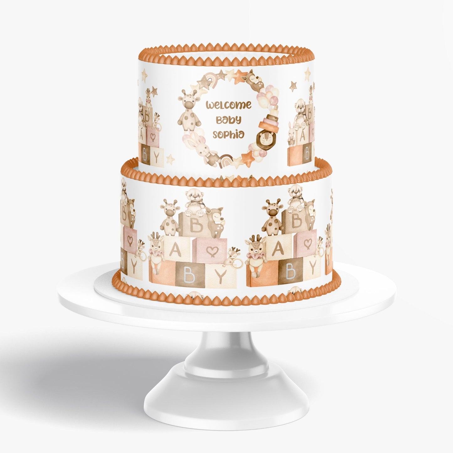 BOHO BABY SHOWER Cake Vintage Toy Baby shower cake Edible Image Vintage Doll cake topper Vintage Baby shower Edible Image Cake Wrap