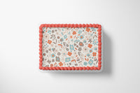 Retro Flowers cake edible image Retro Flowers Retro birthday party cake decoration