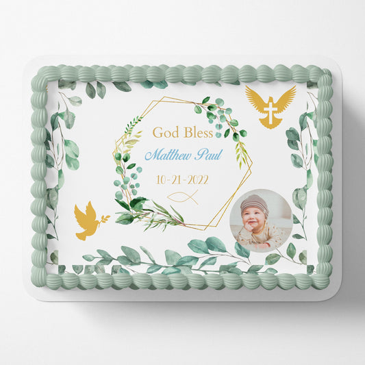 Baptism Cake Topper, Christening Cake Topper, Edible Image cake Topper, Cross Cake topper, Firt Holy Communion Cake Topper