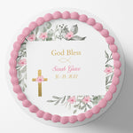 BAPTISM CAKE TOPPER Baptism Edible Image Christening Cake Topper Christening Edible Image Personalizable Cake Topper Cross Holy Communion
