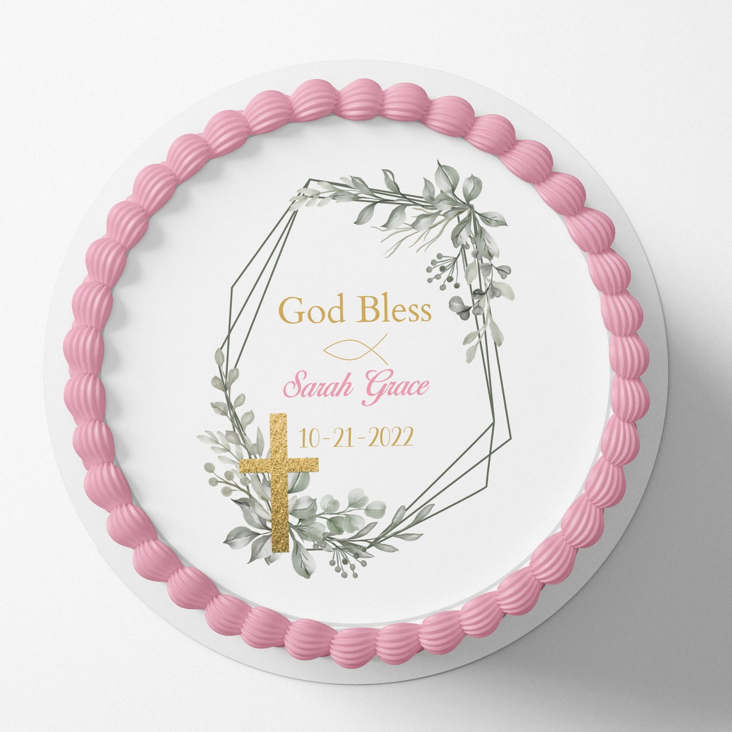 Baptism Cake Topper, Christening Cake Topper, Edible Image cake Topper, Cross Cake topper, First Holy Communion Cake Topper