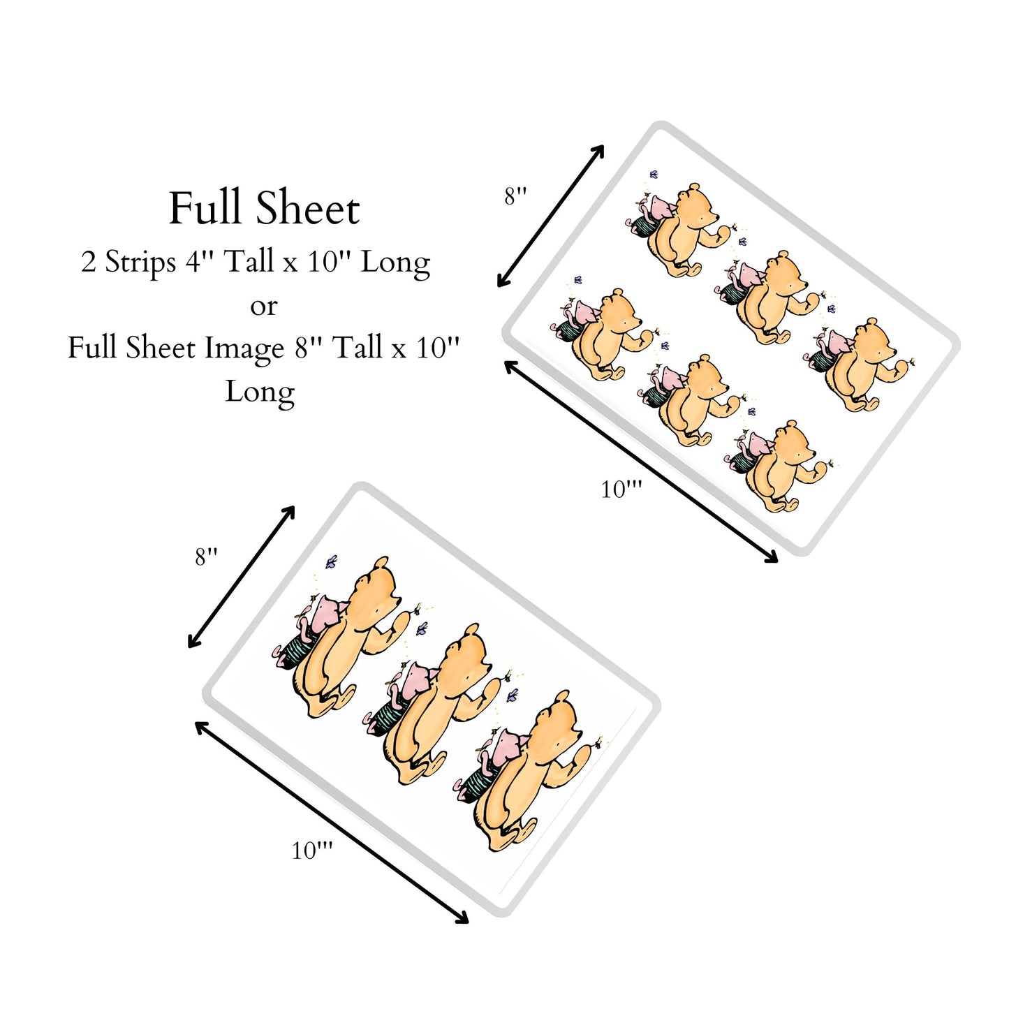 Pooh Bear Baby Shower Cake Wraps | Edible Border Decoration