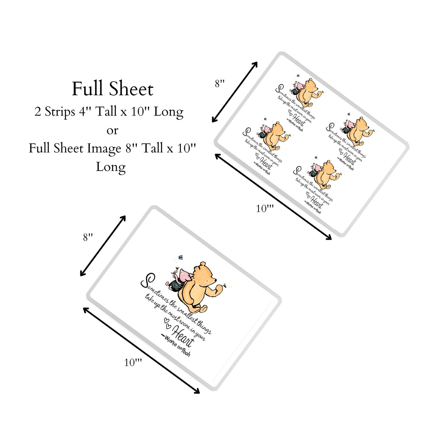Personalized Pooh Bear Edible Cake Wraps | Baby Shower Theme