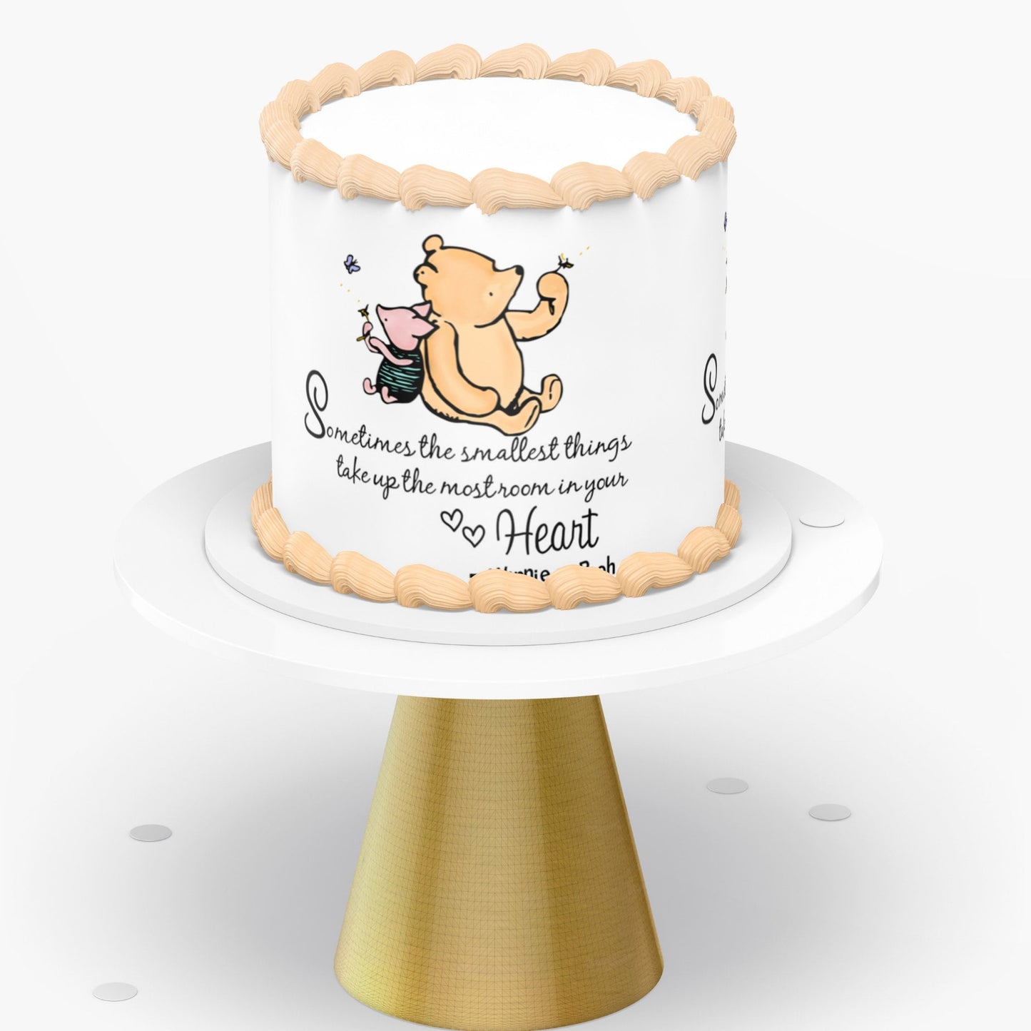 Pooh Bear Cake Topper | Personalized Edible Image | Girl Shower
