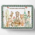 WOODLAND BABY SHOWER Cake Topper Edible Image Woodland Edible Image Forest Baby shower cake Decorations Personalized cake topper