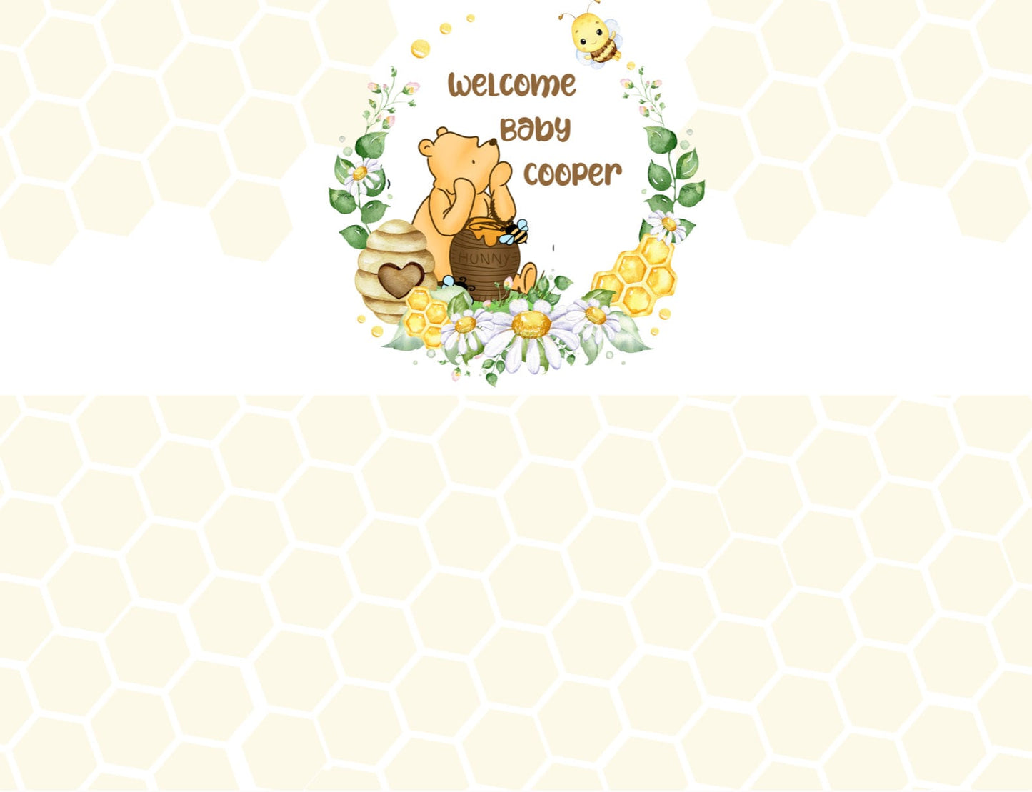 Pooh Bear Cake Side Wraps | Edible Image | Baby Shower Decor