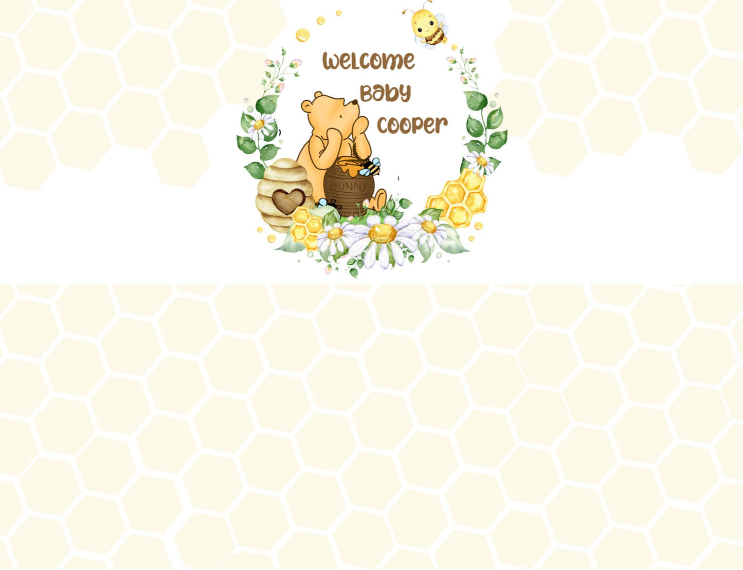 Pooh Bear Cake Topper | Personalized Edible Image | Girl Shower
