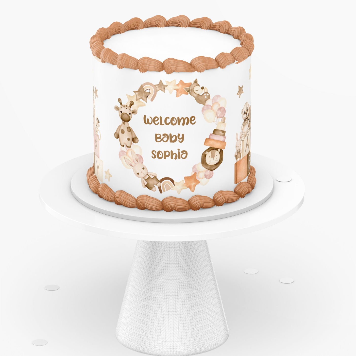 BOHO BABY SHOWER Cake Vintage Toy Baby shower cake Edible Image Vintage Doll cake topper Vintage Baby shower Edible Image Cake Wrap