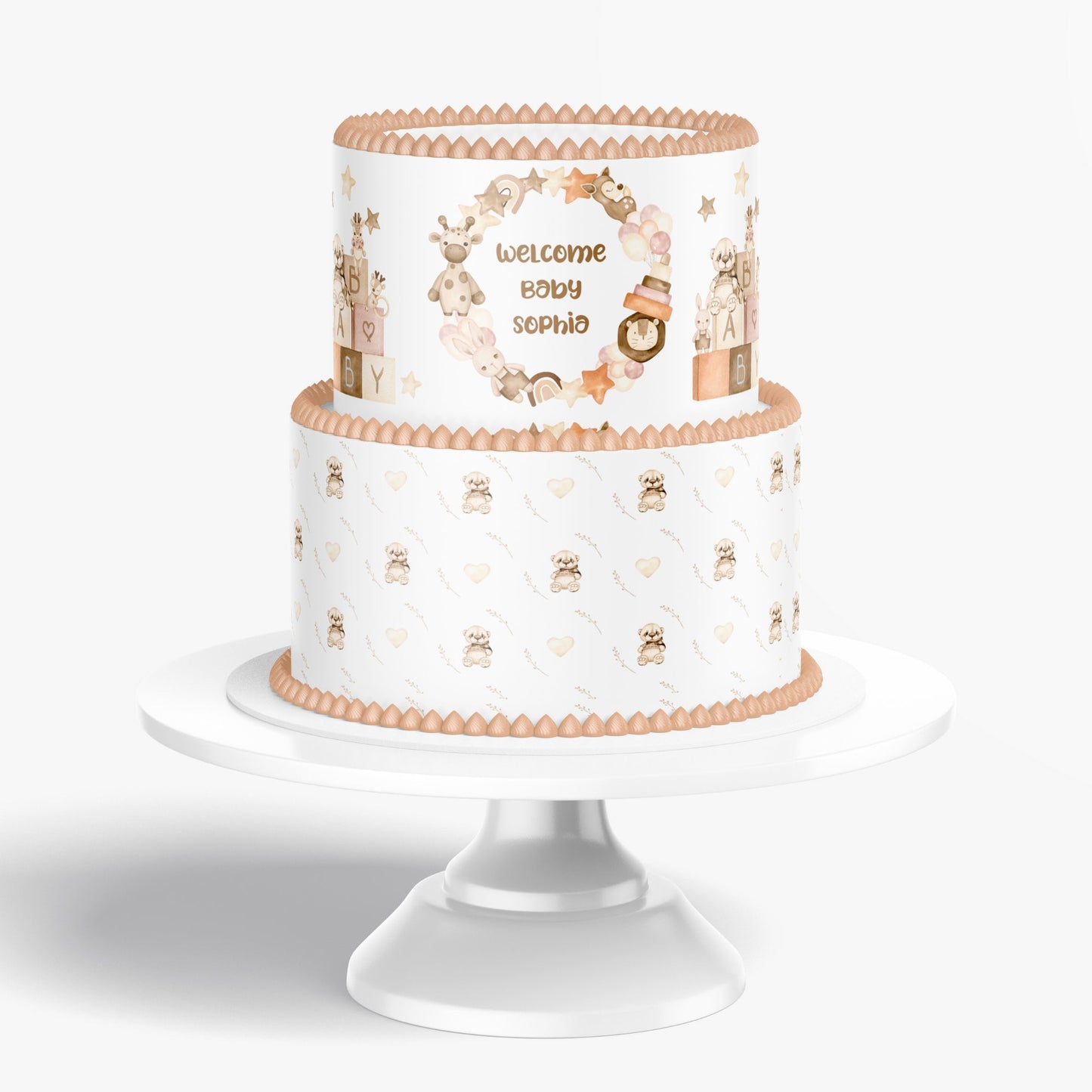BOHO BABY SHOWER Cake Vintage Toy Baby shower cake Edible Image Vintage Doll cake topper Vintage Baby shower Edible Image Cake Wrap
