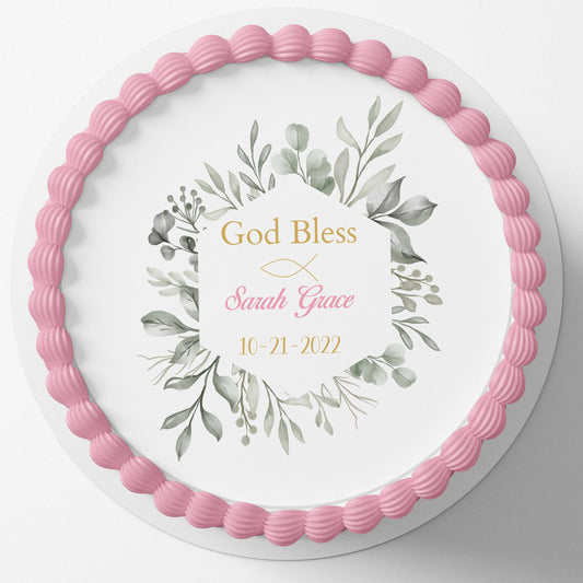 Baptism Cake Topper, Christening Cake Topper, Edible Image cake Topper, Cross Cake topper, Firt Holy Communion Cake Topper