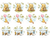 POOH BEAR CUPCAKE Toppers Baby Shower Cupcake toppers Pooh bear baby shower cake Vintage Pooh bear Cupcake toppers Edible Cupcake toppers