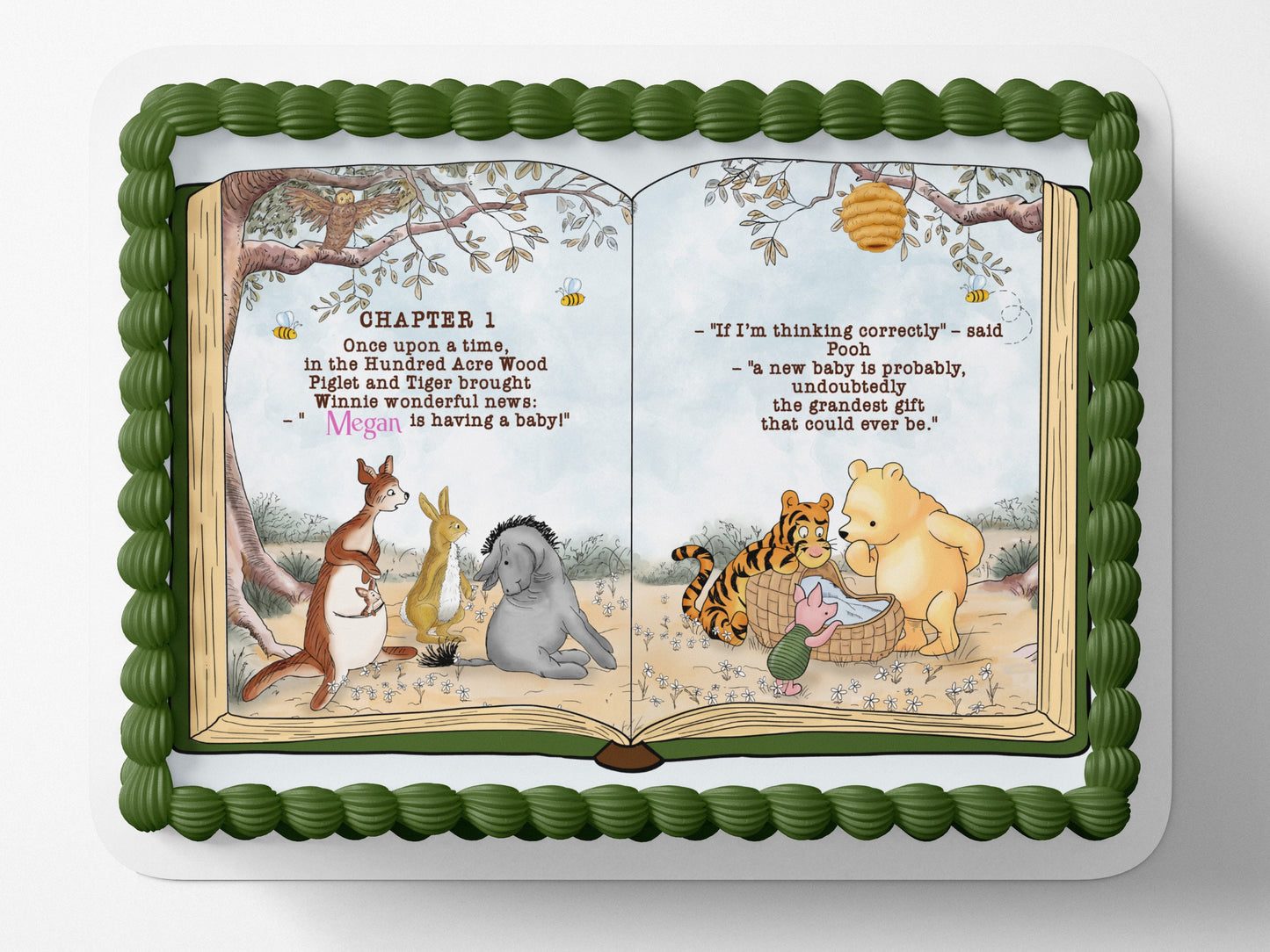Pooh Bear | Baby Shower | Cake Topper | Edible Image | Storybook | Photo on Cake