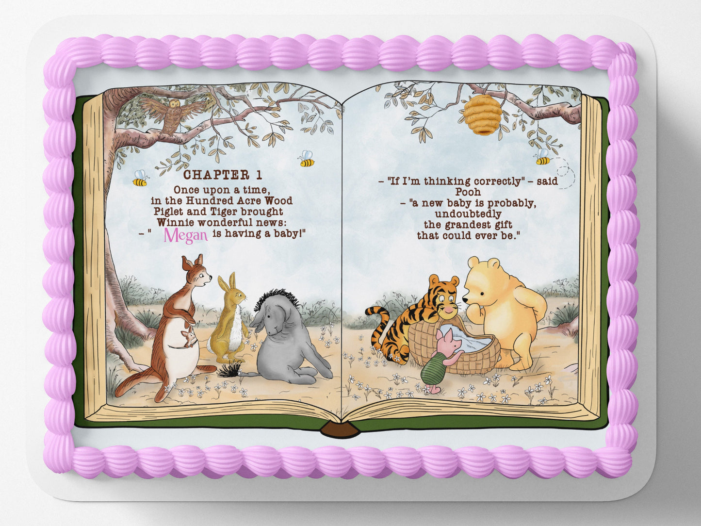 Pooh Bear | Baby Shower | Cake Topper | Edible Image | Storybook | Photo on Cake