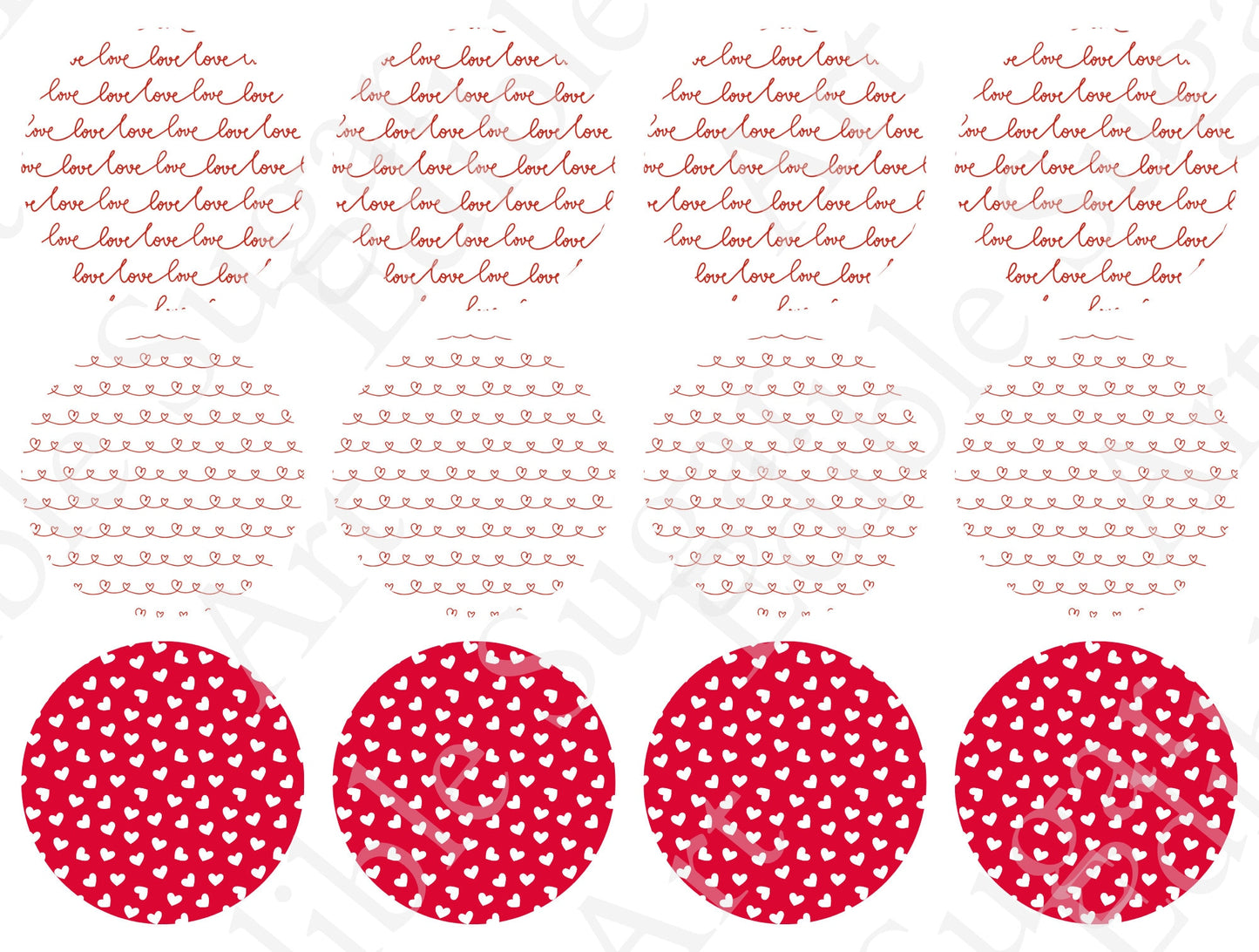VALENTINE'S DAY CUPCAKE Toppers Edible Image Valentine's Day cake topper Valentine's Day cupcake topper Valentines cupcake toppers Love