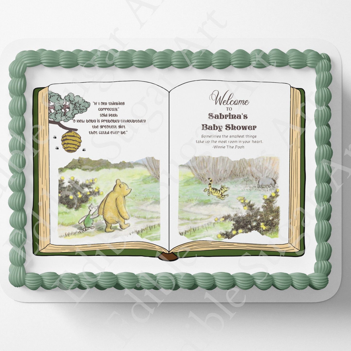 Pooh Bear Cake Topper | Baby Shower | Vintage Story Book | Classic Pooh