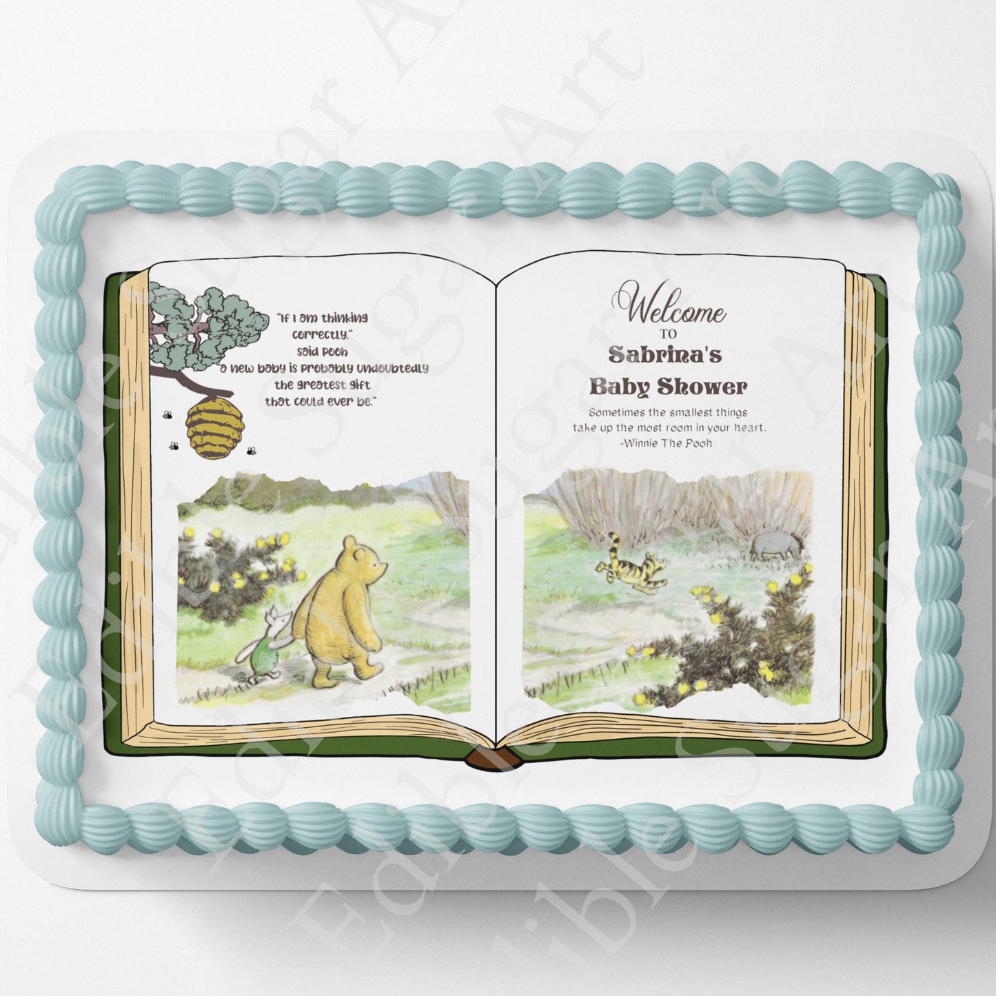 Pooh Bear Cake Topper | Baby Shower | Vintage Story Book | Classic Pooh