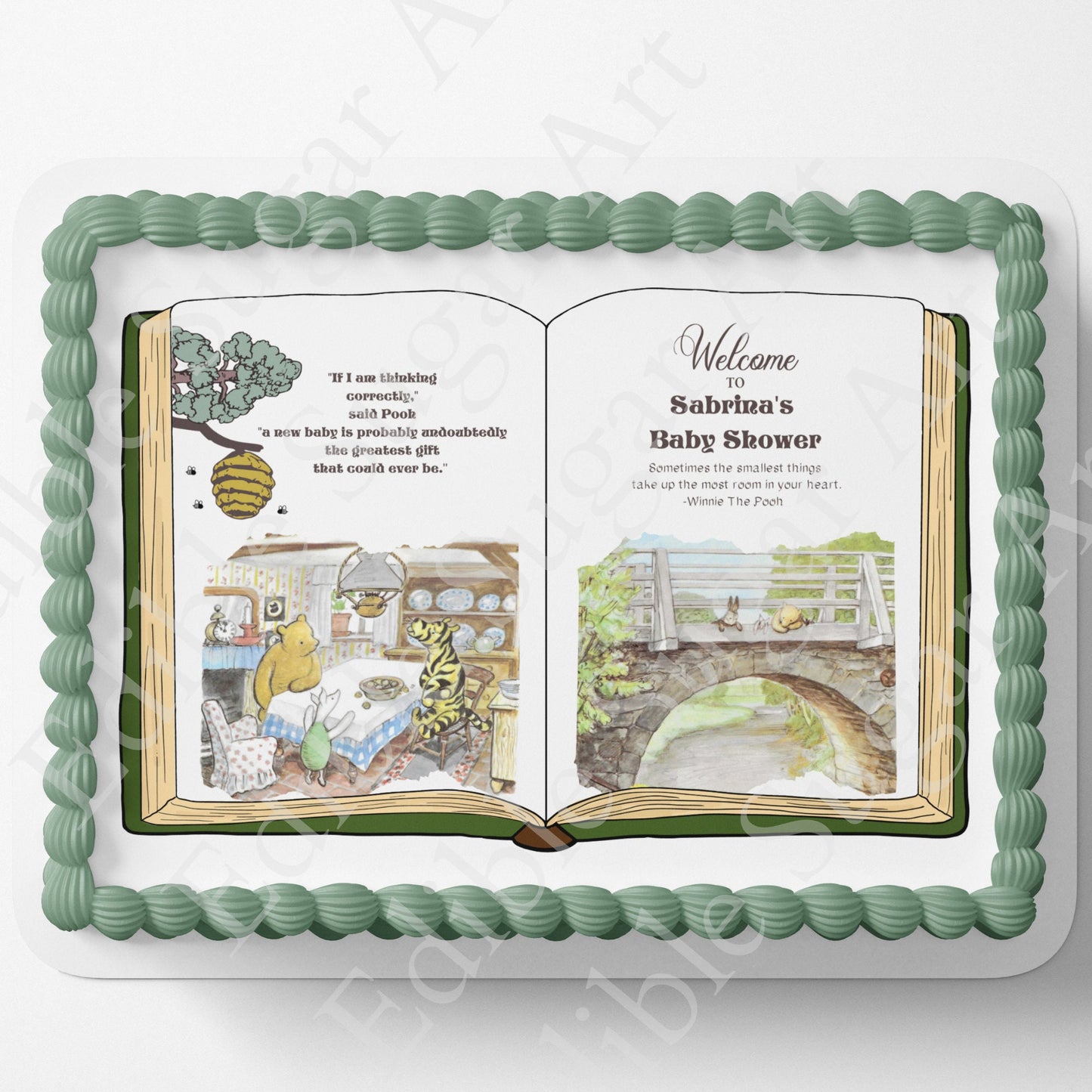 Pooh Bear Cake Topper | Baby Shower | Vintage Story Book | Classic Pooh