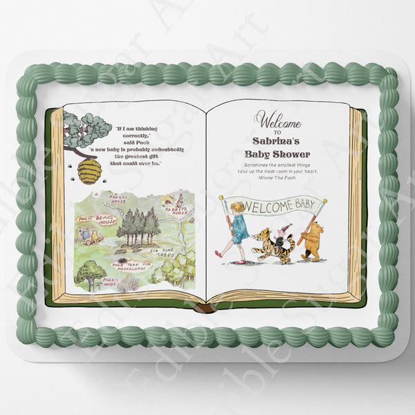 Pooh Bear Cake Topper | Baby Shower | Vintage Story Book | Classic Pooh