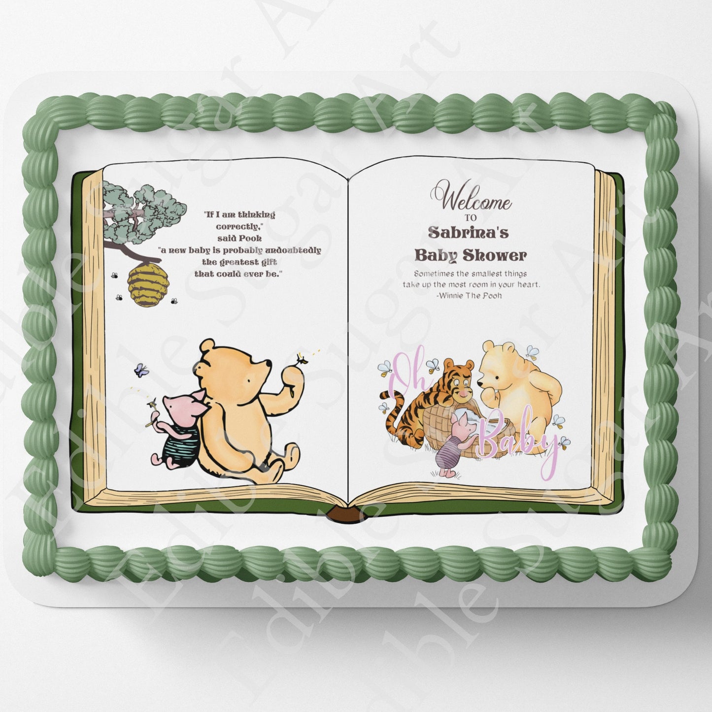 Classic Pooh Bear Cake Topper | Baby Shower | Cake Topper | Edible Image | Storybook | Photo on Cake
