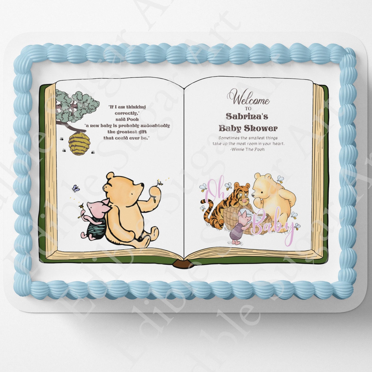 Classic Pooh Bear Cake Topper | Baby Shower | Cake Topper | Edible Image | Storybook | Photo on Cake