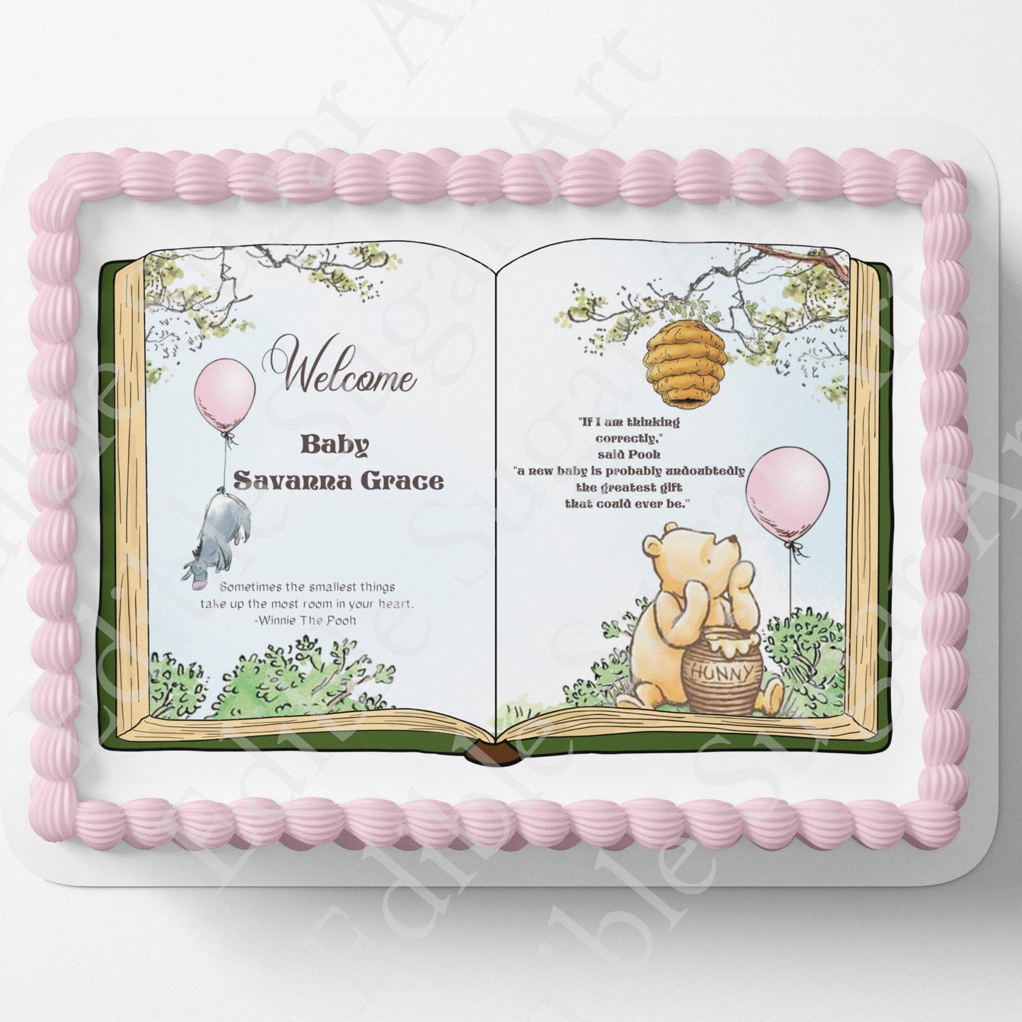 Pooh Bear Cake Topper | Baby Shower | Vintage Story Book | Classic Pooh | Edible Image