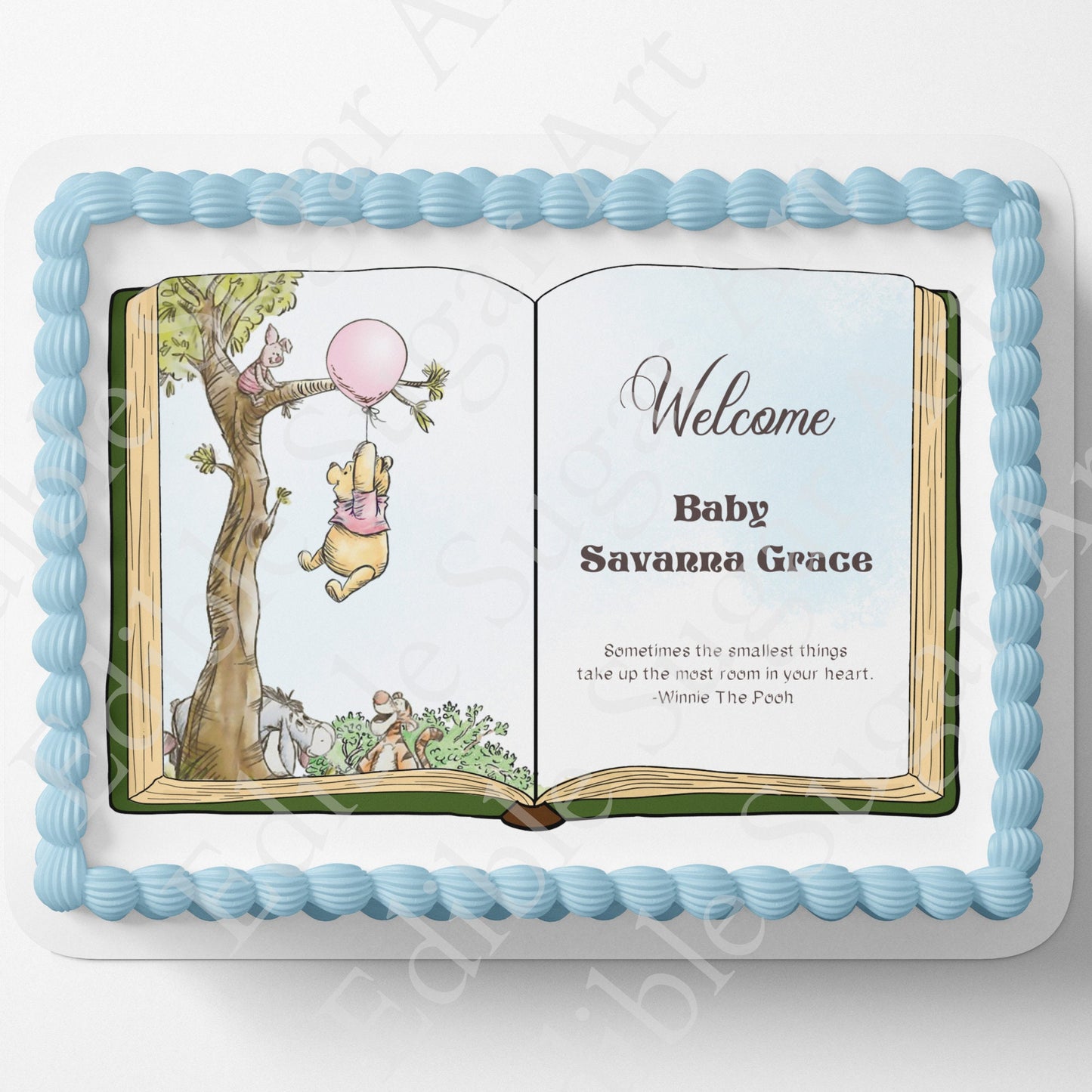 Classic Pooh Bear | Baby Shower | Cake Topper | Edible Image | Storybook | Photo on Cake