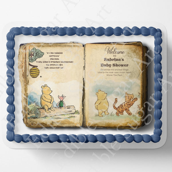 Pooh Bear Cake Topper | Baby Shower | Cake Topper | Edible Image | Storybook | Photo on Cake