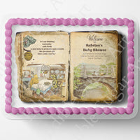 Pooh Bear | Baby Shower | Cake Topper | Edible Image | Vintage Storybook | Photo on Cake