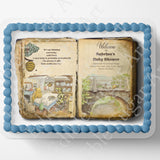 Pooh Bear | Baby Shower | Cake Topper | Edible Image | Vintage Storybook | Photo on Cake