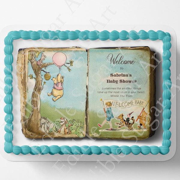 Pooh Bear | Baby Shower | Cake Topper | Edible Image | Storybook | Photo on Cake