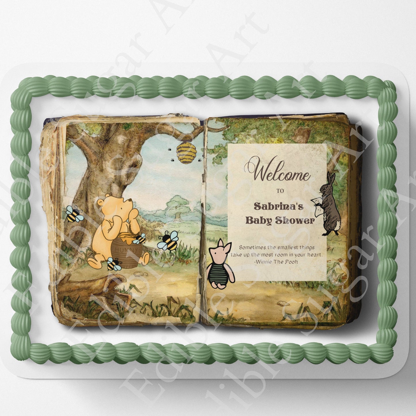 Pooh Bear | Baby Shower | Cake Topper | Edible Image | Storybook | Photo on Cake