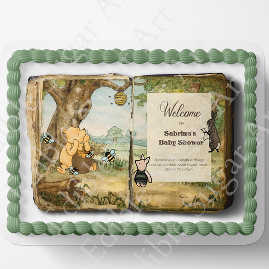 Pooh Bear | Baby Shower | Cake Topper | Edible Image | Storybook | Photo on Cake